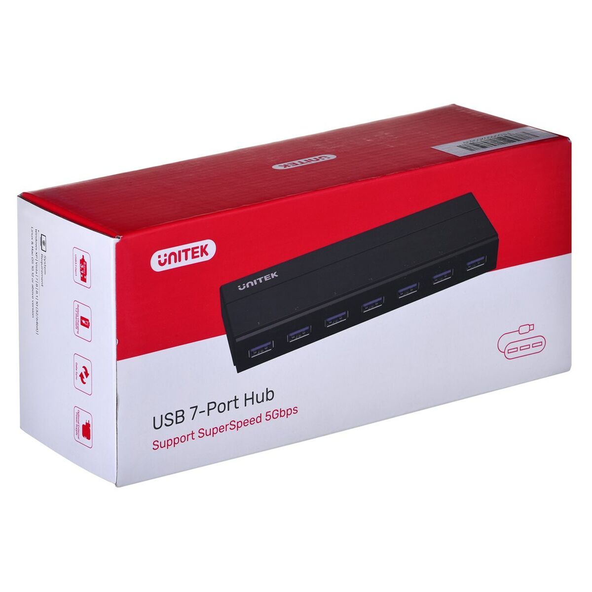 USB-keskitin Unitek Y-3184 Musta